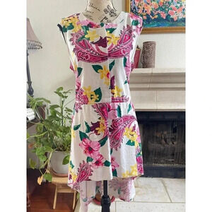 Jessica London Women's Dress Size 14w Multicolor Floral Linen Blend‎ Sleeveless
